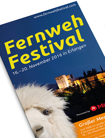 Erscheinungsbild, Broschüre und Faltblatt | Fernweh Festival, Erlangen