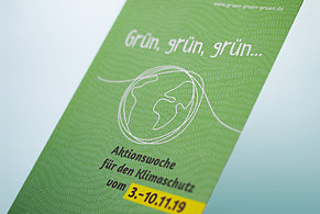 Faltblatt + Gestaltung Microsite | Aktionsbündnis „grün, grün, grün“, Erlangen