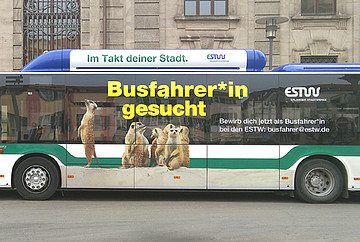 Kampagnengestaltung. Busbeklebung, Plakate + Anzeigen | Erlanger Stadtwerke