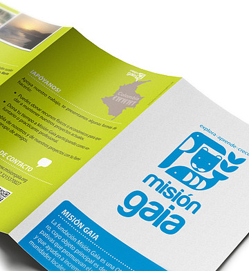 Faltblatt | Mision Gaia, NGO, Kolumbien